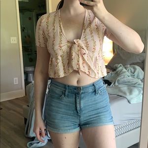 Tie in front crop top